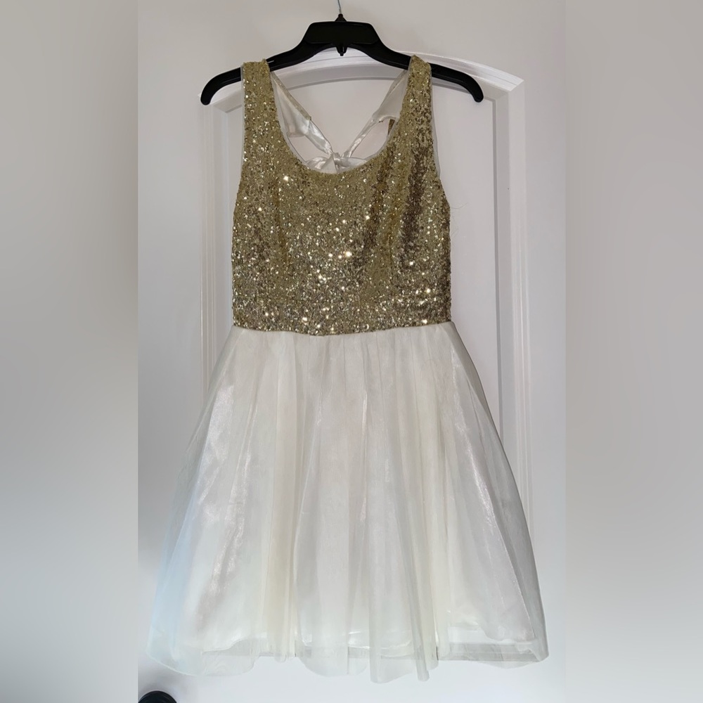 Gold and white dress